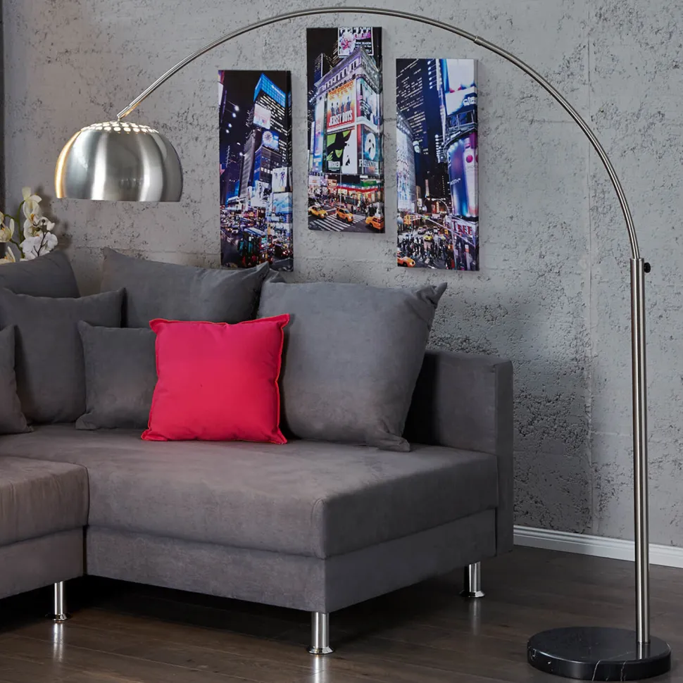 Stehleuchte Ø34cm Retro elegant verstellbar Chrom