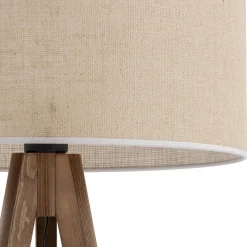 Stehleuchte Dreibein 145 cm Holz Stoff E27 NOLAN