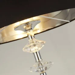 Stehleuchte E27 157,5 cm niedrig Chrom Schwarz Stoffschirm