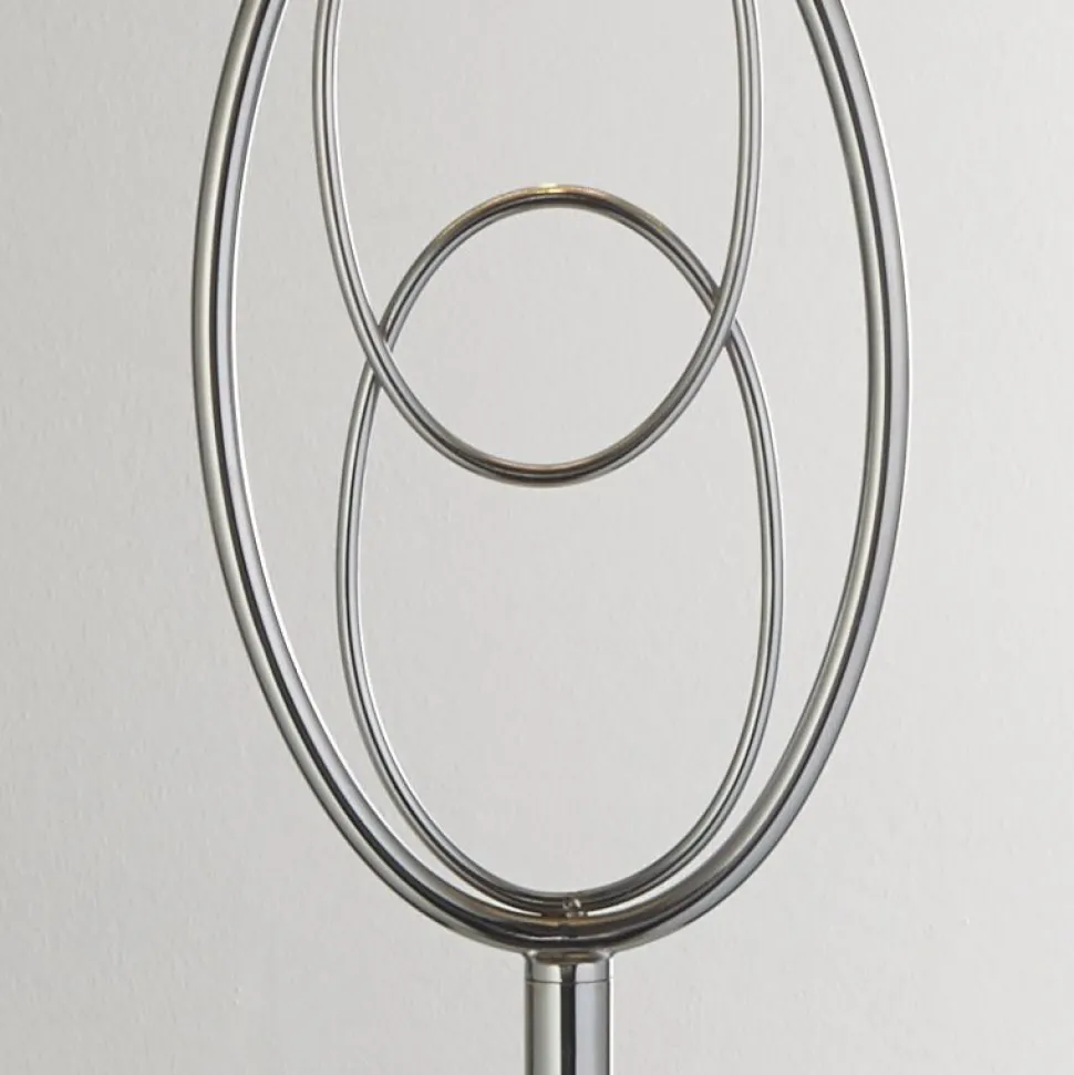 Stehleuchte E27 Stoff Metall niedrig 151 cm Chrom Silber