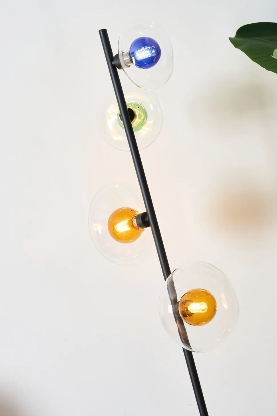 Stehleuchte Glas Grün Blau Bernstein G9 160 cm Modern