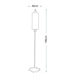 Stehleuchte groß 195,9 cm Metall Stoff E27 Modern Gold Taupe