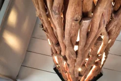 Stehleuchte Holz Schwarz Natur 173 cm GU10 gemütlich