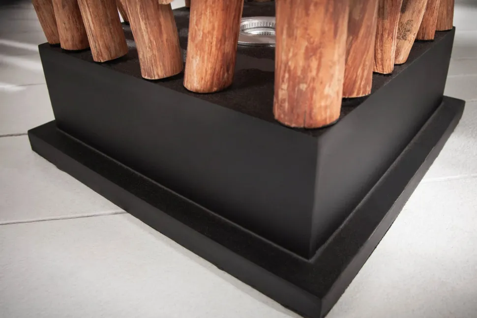 Stehleuchte Holz Schwarz Natur 173 cm GU10 gemütlich