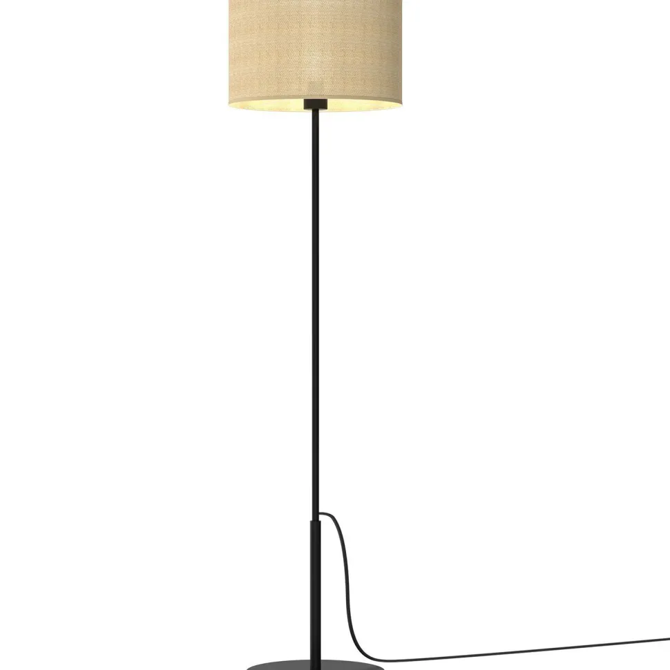 Stehleuchte Jute Metall Schwarz 150 cm E27 natürlich