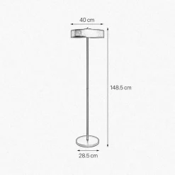 Stehleuchte klein 148,5 cm Messing Eisen in Schwarz Gold