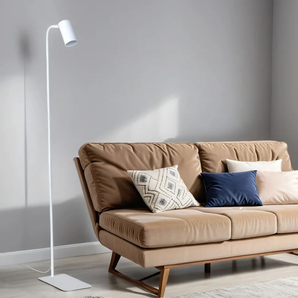 Stehleuchte klein 120 cm verstellbarer Schirm Weiß GU10