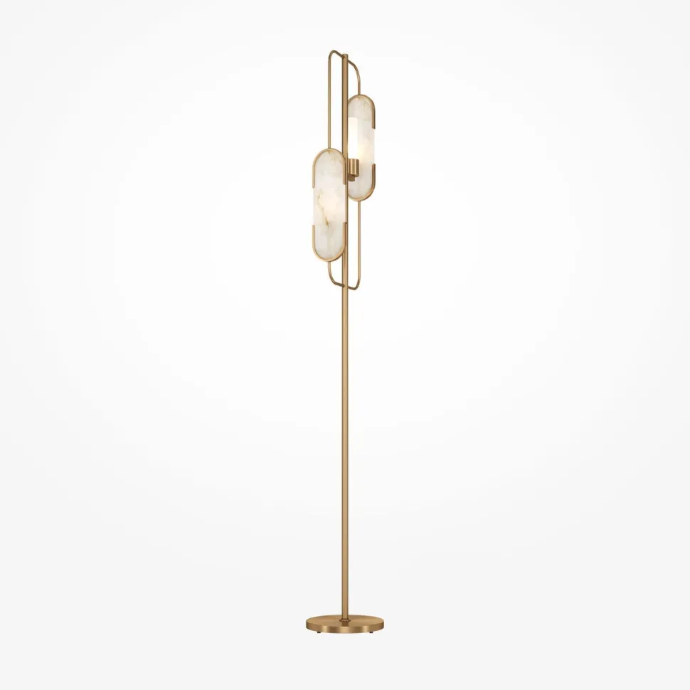 Stehleuchte Metall 161,5 cm in Gold Weiß (Stein) G9