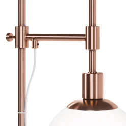 Stehleuchte Metall Glas 155 cm in Messing Weiß E14 JANA