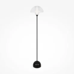 Stehleuchte Metall Glas E14 139 cm hoch Schwarz Weiß