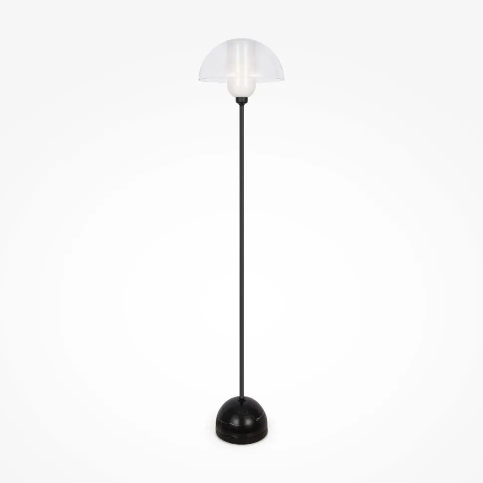 Stehleuchte Metall Glas E14 139 cm hoch Schwarz Weiß