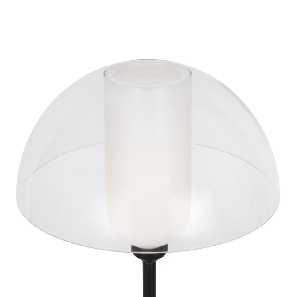 Stehleuchte Metall Glas E14 139 cm hoch Schwarz Weiß