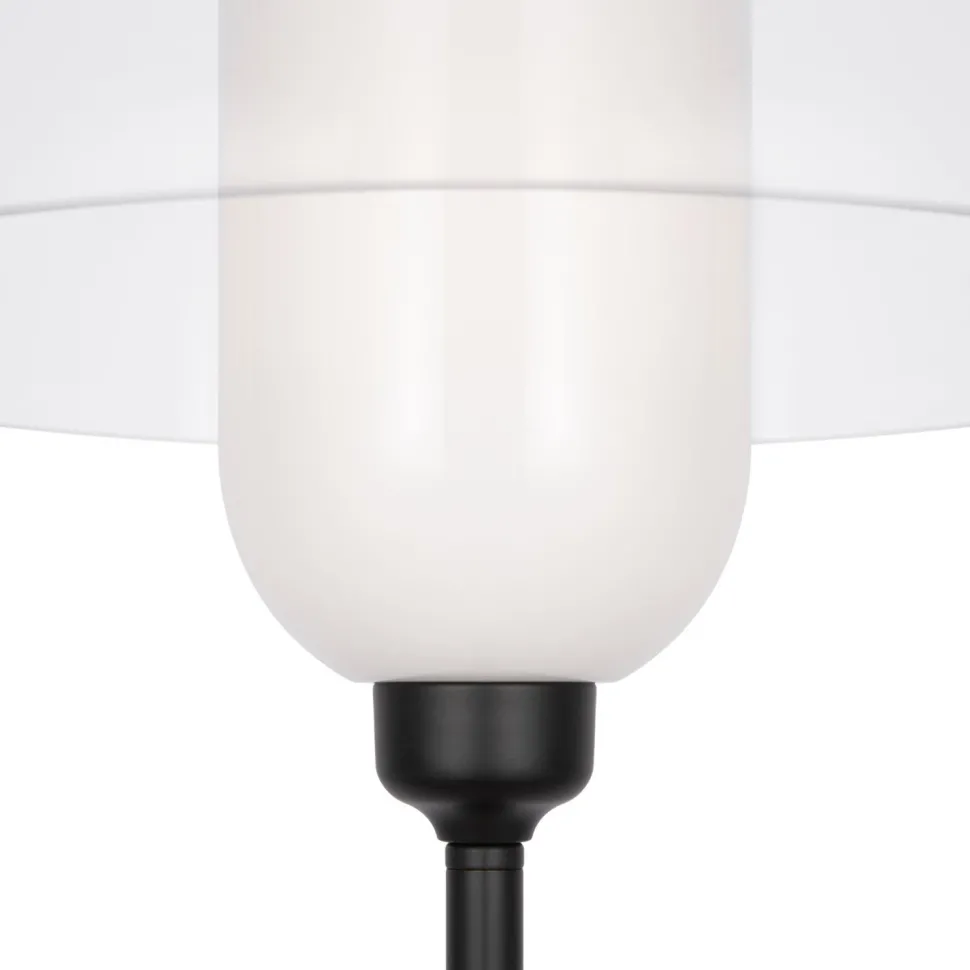 Stehleuchte Metall Glas E14 139 cm hoch Schwarz Weiß