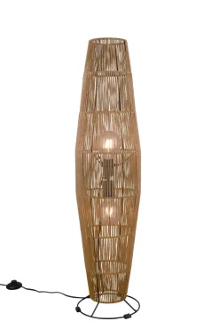 Stehleuchte Papier Metall Schwarz Braun E27 103 cm