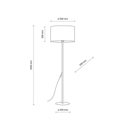 Stehleuchte Schwarz 160 cm Ø 50 cm Metall Stoff E27