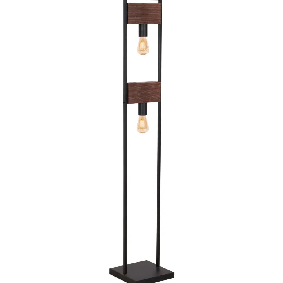 Stehleuchte Schwarz Braun 148 cm niedrig Metall