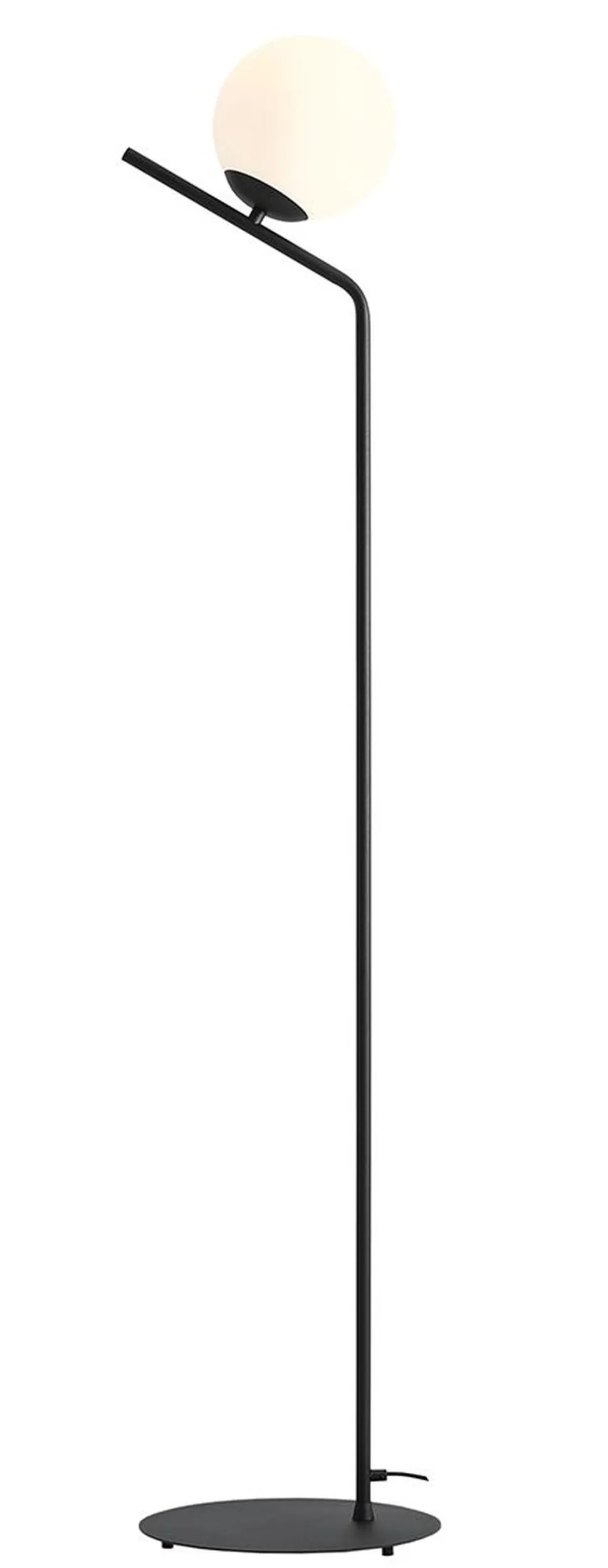 Stehleuchte Schwarz Glaskugel Metall blendarm 161 cm E27