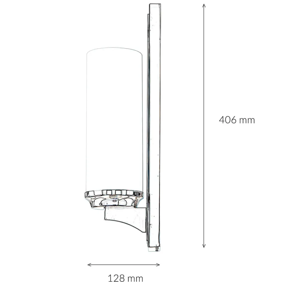 Stilvolle Badlampe LED IP44 Glas Schirm Weiß Chrom