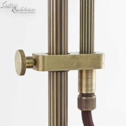 Stilvolle Bankerleuchte Messing Glas mit Zugschalter