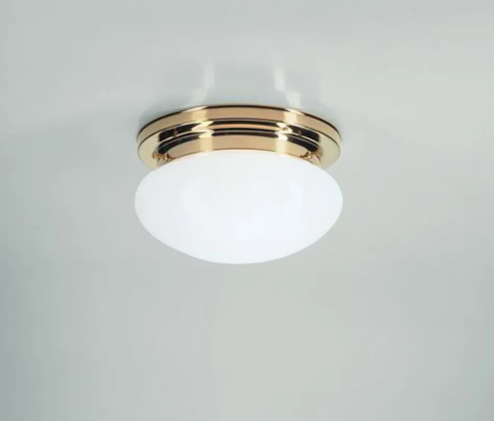 Stilvolle Deckenlampe E27 Messing poliert Glas Ø20 cm