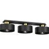 Stilvolle Deckenlampe in Schwarz Gold 68 cm lang Loft