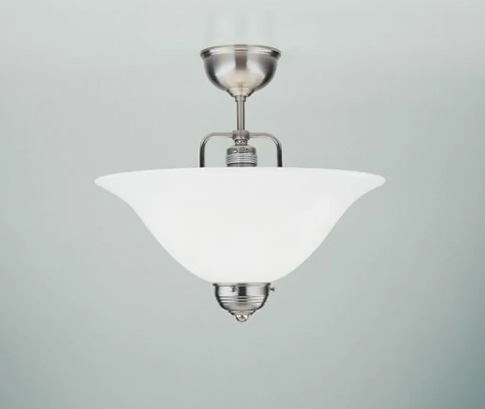 Stilvolle Deckenlampe Messing Glas E27 Ø35 cm in Nickel