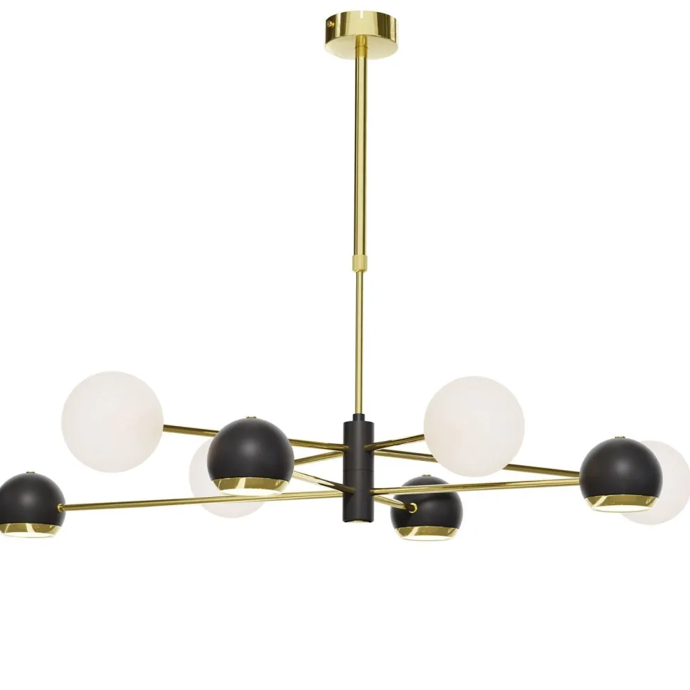 Stilvolle Deckenlampe Metall Glas 100 cm G9 GU10 elegant