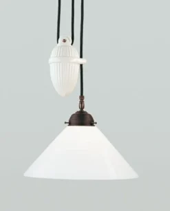 Stilvolle Hängelampe Messing Antik Glas E27 Ø30 cm rund