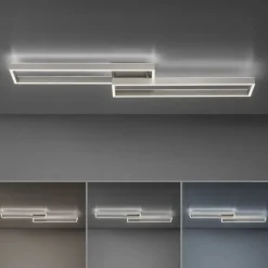 Stilvolle LED Deckenlampe Silber Fernbedienung dimmbar