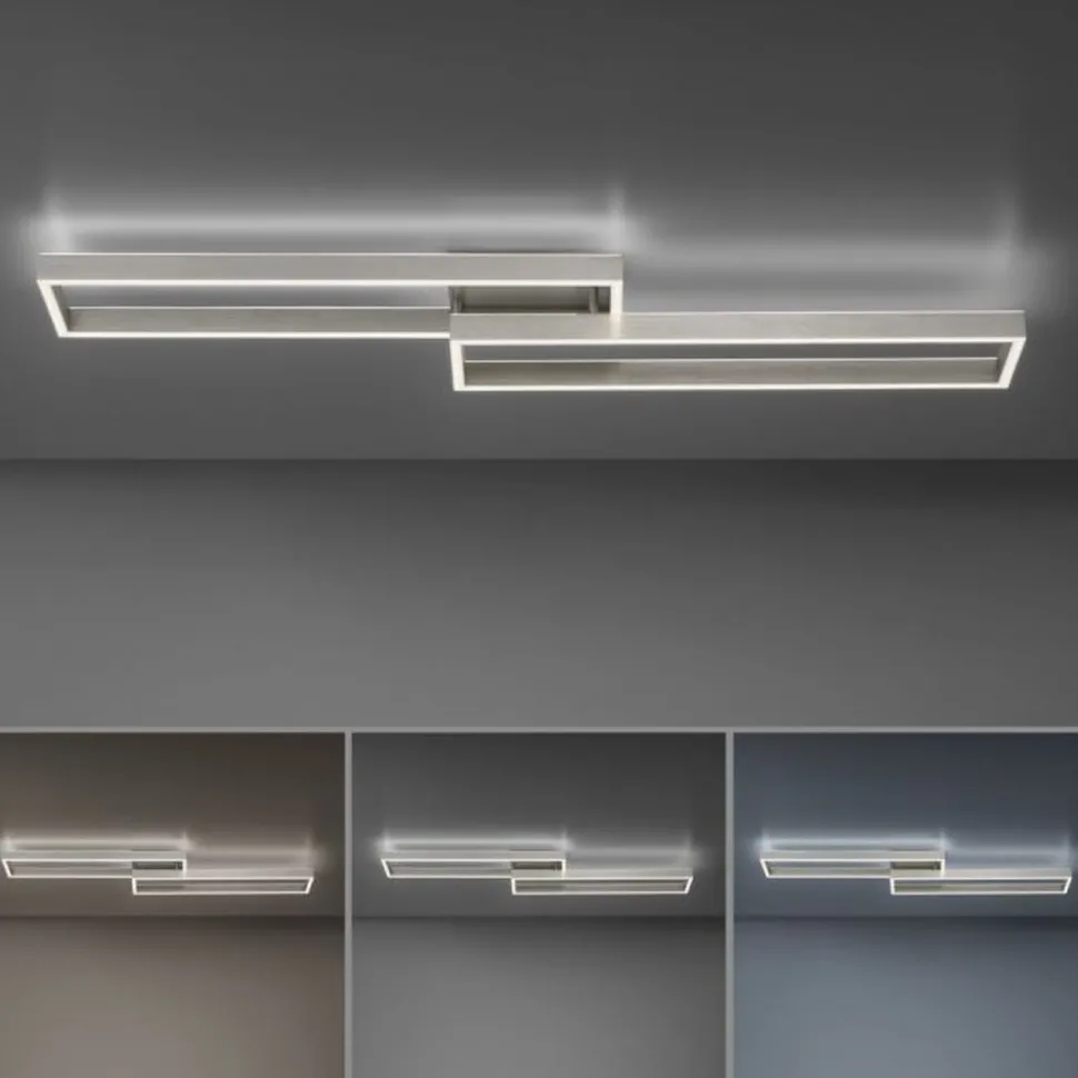 Stilvolle LED Deckenlampe Silber Fernbedienung dimmbar