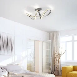 Stilvolle LED Deckenlampe in Chrom dimmbar 30 W L:65 cm