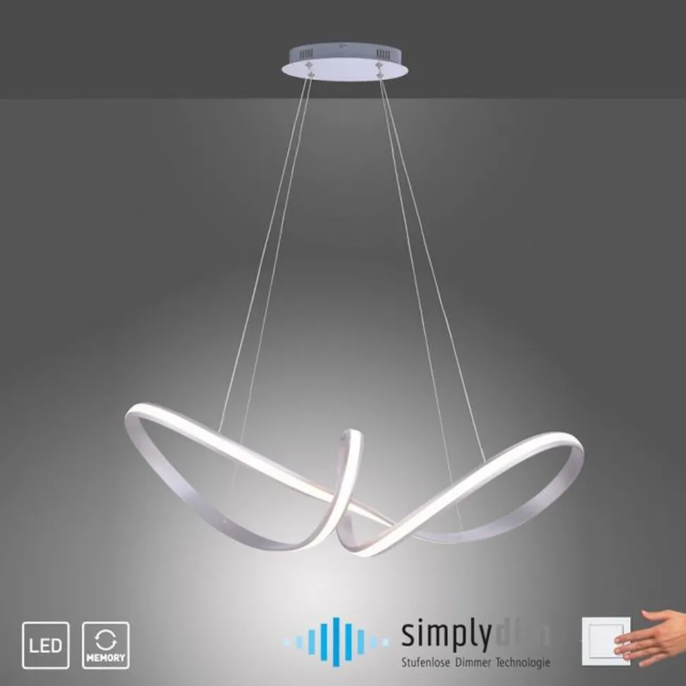 Stilvolle LED Hängelampe in Stahl L:91 cm 39 W dimmbar