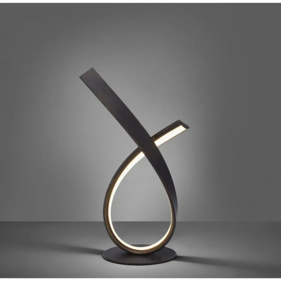 Stilvolle LED Tischlampe in Rostbraun 38,5 cm dimmbar