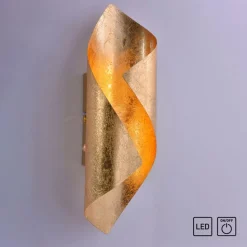 Stilvolle LED Wandleuchte Schalter 3000 K in Blattgold