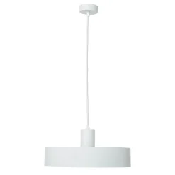 Stilvolle Pendellampe Rif Weiß breite Schirmform