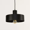 Stilvolle Pendellampe Schwarz Retro Schirmform