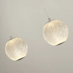 Stilvolle Pendelleuchte in Chrom Metall G9 100 cm lang