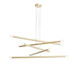 Stilvolle Pendelleuchte Metall in Messing E14 L:100 cm