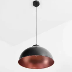 Stilvolle Pendelleuchte Schwarz Kupfer Ø37cm TRURO