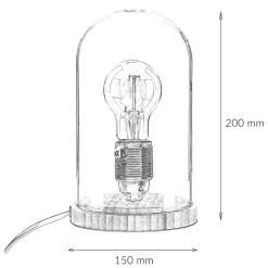 Stilvolle Tischlampe Bauhaus rund 20cm Edison Lampe