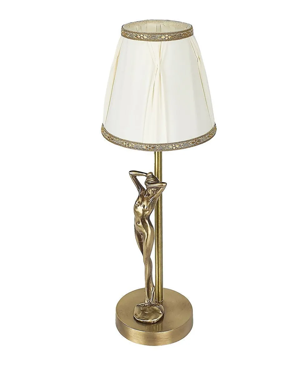 Stilvolle Tischlampe DONNE Klassisch Echt-Messing
