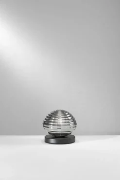 Stilvolle Tischlampe Rauchglas 16,5 cm E27 dekorativ