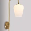 Stilvolle Wandlampe Glas Echt-Messing TALIS