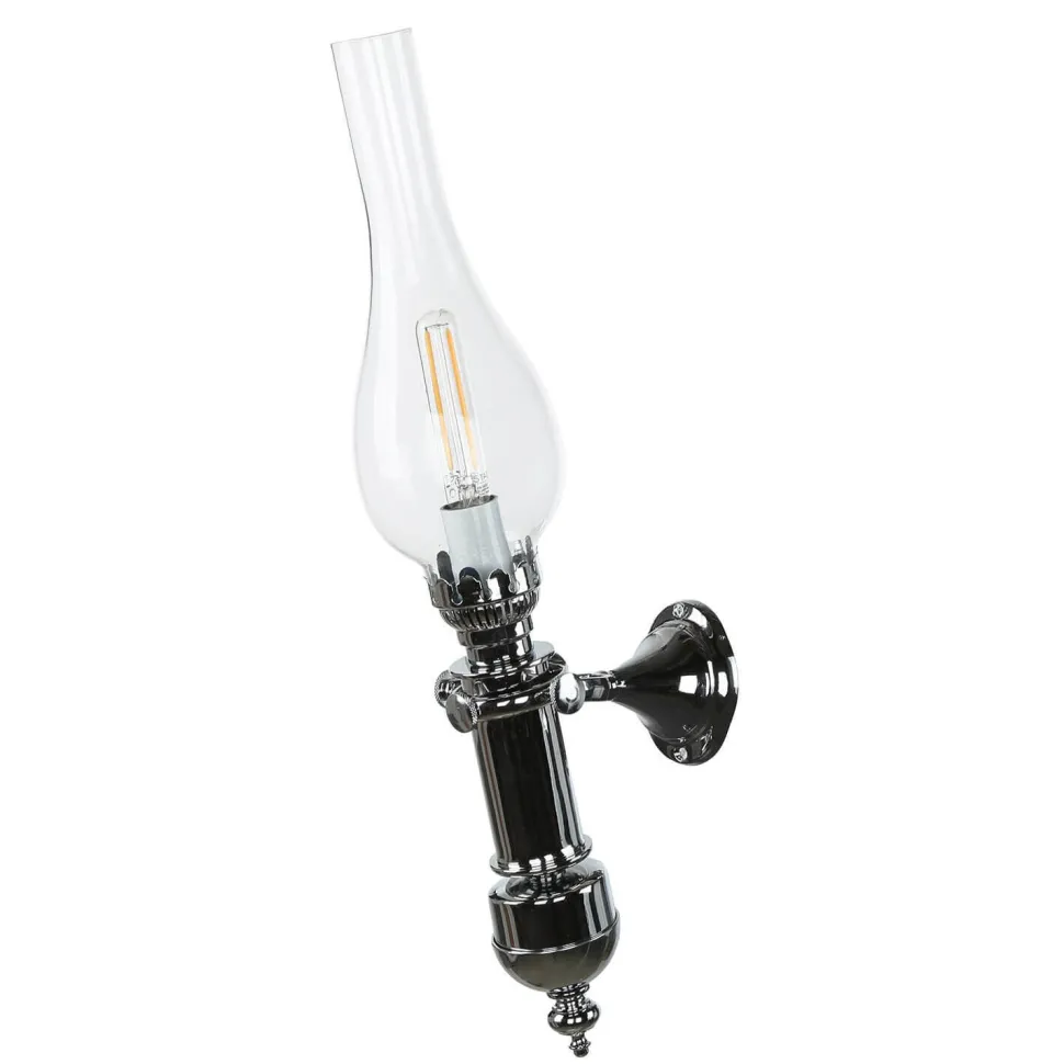 Stilvolle Wandlampe GRETA Chrom Jugendstil Bad Flur