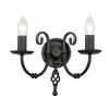 Stilvolle Wandlampe Metall Schwarz rustikales Design