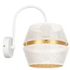 Stilvolle Wandleuchte Metall Weiß Gold H:25 cm E27