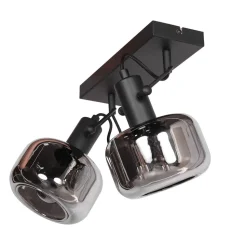 Stilvoller Deckenstrahler Schwarz Rauchgrau E27 L:40 cm