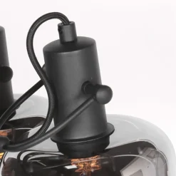 Stilvoller Deckenstrahler Schwarz Rauchgrau E27 L:40 cm