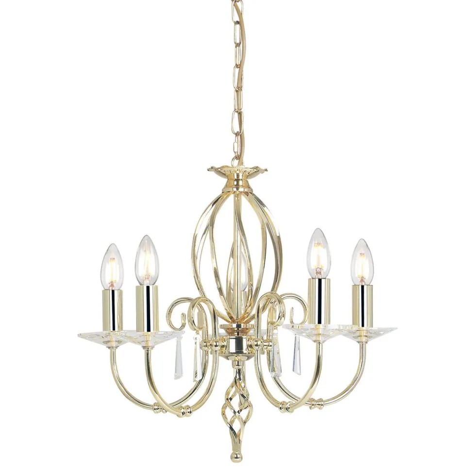 Stilvoller Lüster in Messing mit Kristall CANDELA