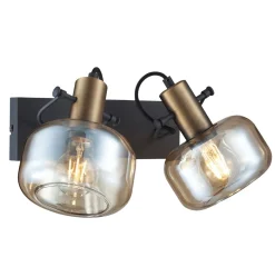 Stilvoller Wandstrahler Schwarz Bernstein E27 B:40 cm